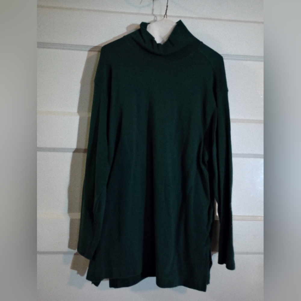 Lands End women's XL tall Black button down shirt (Rox241)
